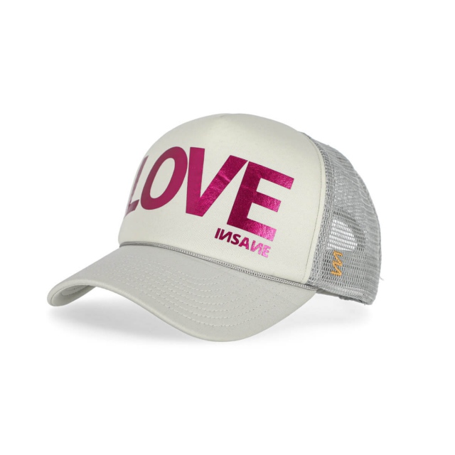 Gorra Insane love light grey cherry