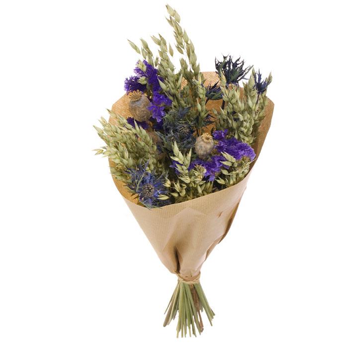 Barn Florist Dried Flower Bouquet - Naturals with Blue - Provence