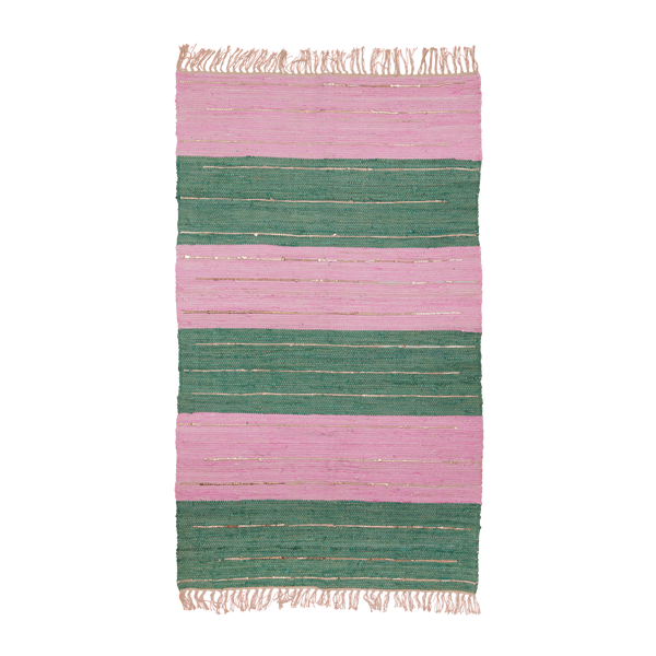 Green And Pink With Golden Details Cotton Runner