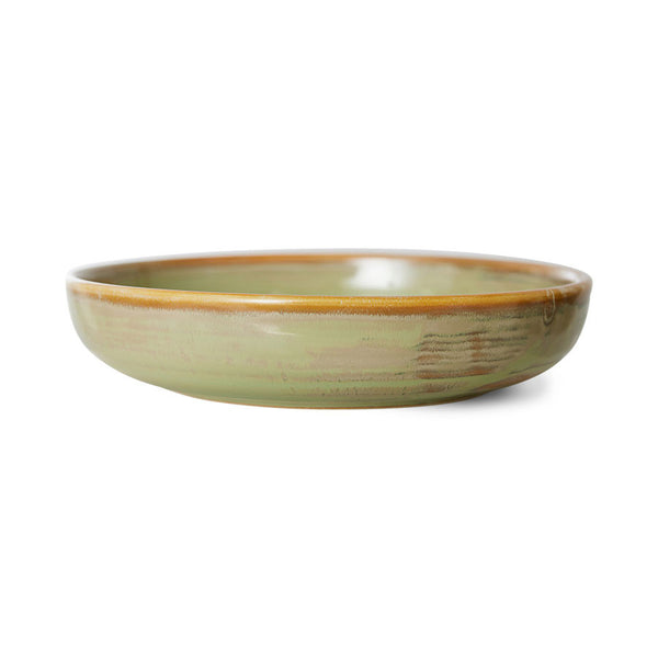 HK Living - Chef Ceramics: Deep Plate M, Moss Green