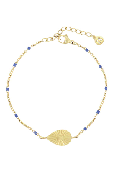 Bracelet with drop cobalt blue/gold