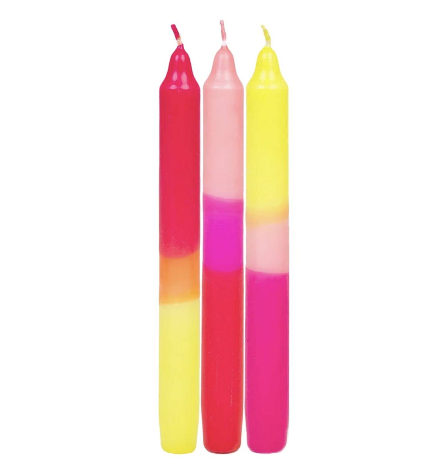 The Letteroom Pack Of Three Ombre Pink And Yellow Candles