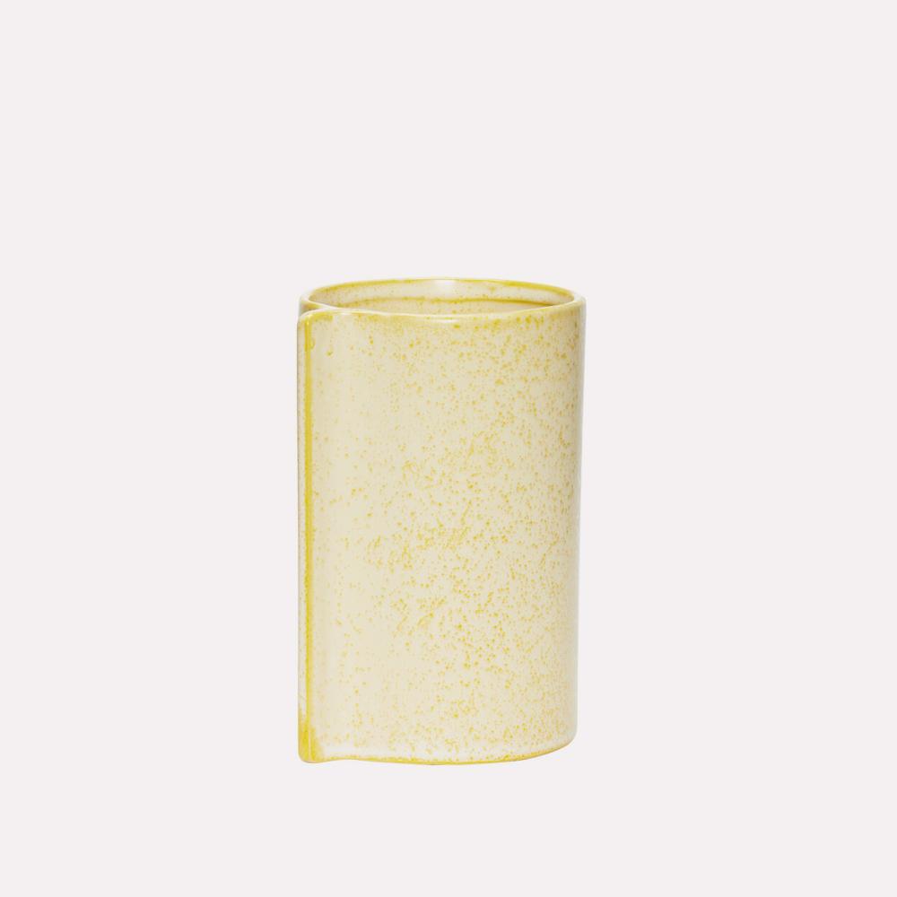 Hubsch Leaf Vase Ceramic Butter d12x16