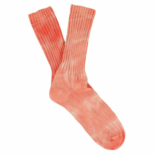 - Women Tie Dye Socks - Ecru / Orange