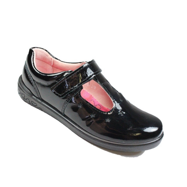 Ricosta : Scarlett T-bar Shoes - Black Patent
