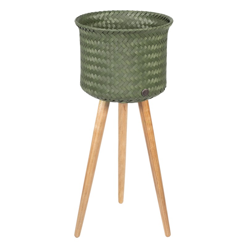 Handed By  Hunting Green Up High Plant Basket Stand