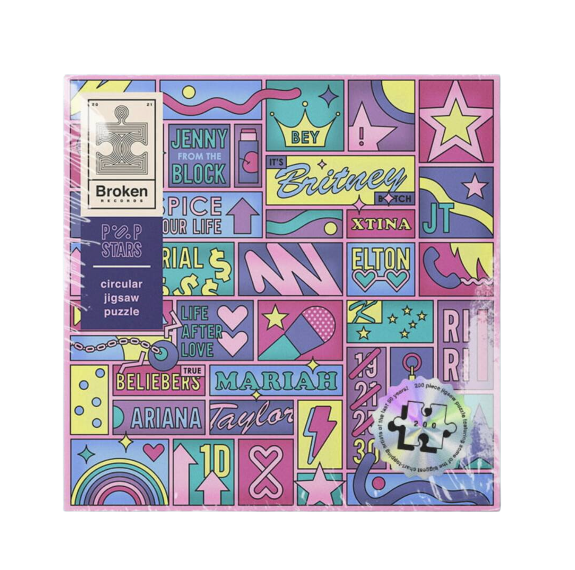 Luckies Of London Pop Themed Vinyl Shaped Jigsaw Puzzle