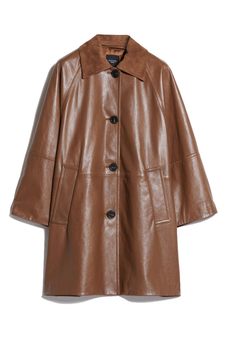 Saigon Leather Overcoat - Tobacco