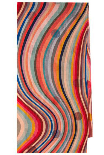 Swirl & Spot Wool Silk Scarf - Multi