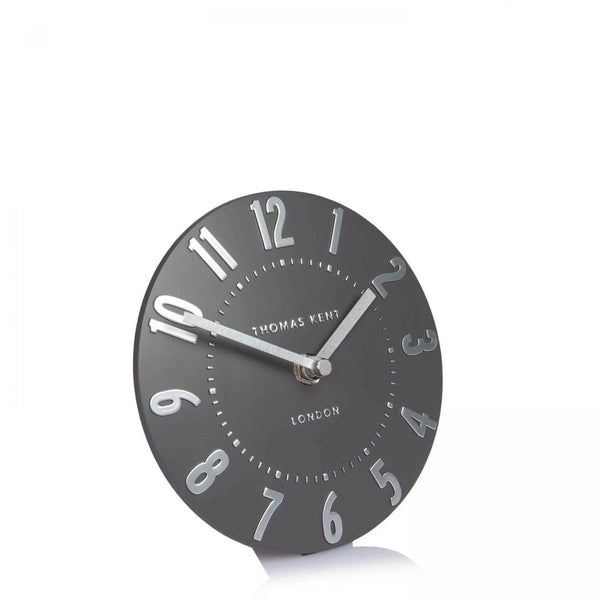Distinctly Living 6" Mulberry Mantel Clock Graphite Silver