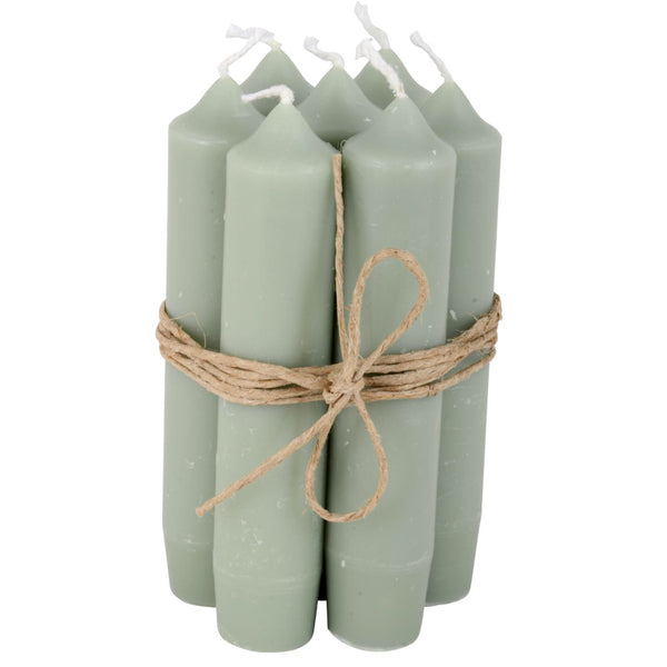 Ib Laursen Short Dinner Candle - Dusty Green, Pack Of 7