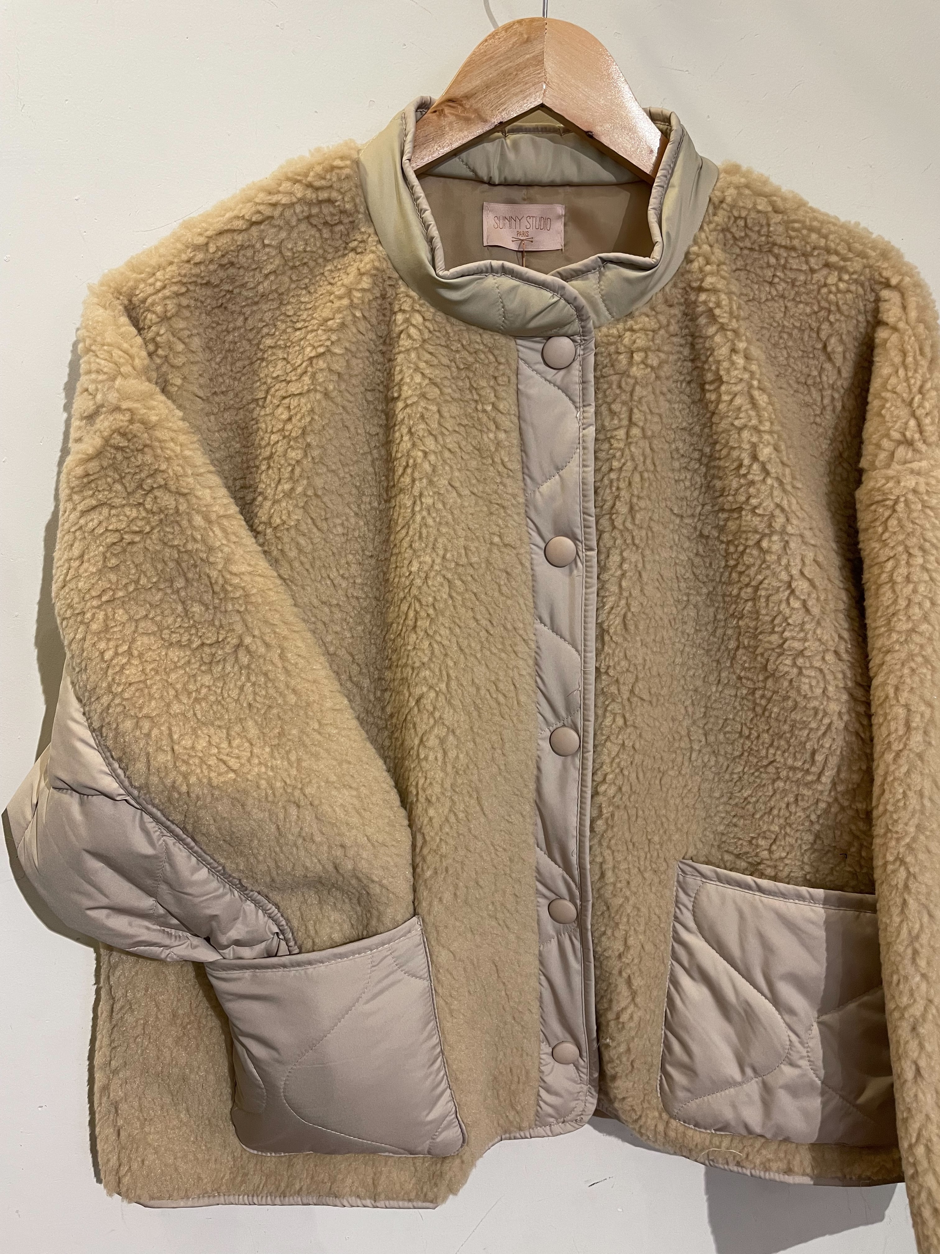 Moumout Beige Bi-Matière Oversize jacket