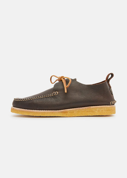 Lawson Tumbled Leather Moccasin Shoe - Dark Brown