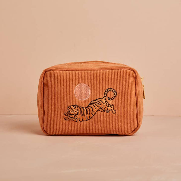 Cai & Jo Corduroy Make Up Bag In Dusty Pink