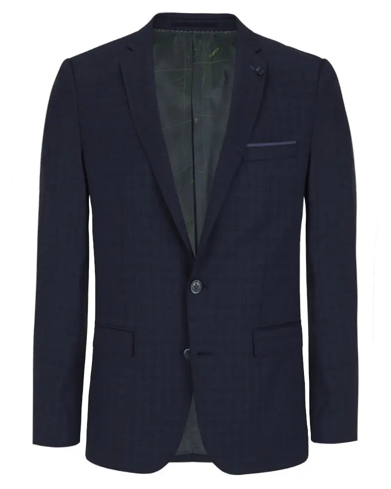 Laro Prince of Wales Shadow Check Suit Jacket - Navy XF8094