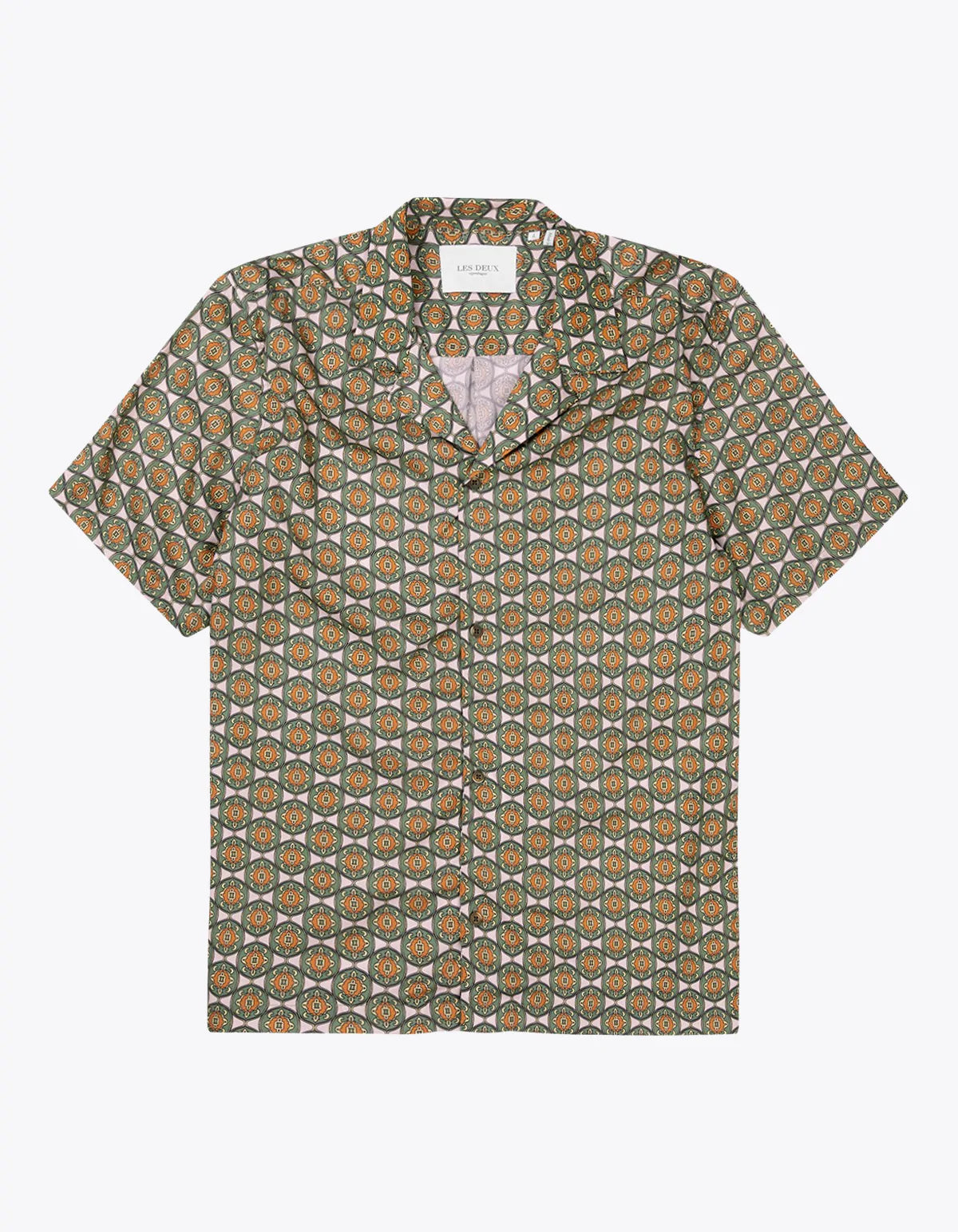 Ornament All Over Print Tencel Shirt - Vineyard Green / Light Pink