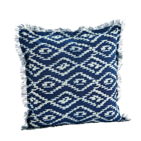 Patterned Cotton Cushion Cover - Blue