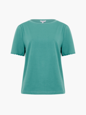 Ricrac Short Sleeved Tee Shirt - Jade Green