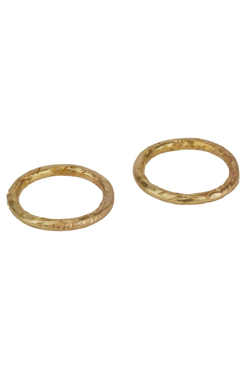 People Tree Beaten Rings In Brass