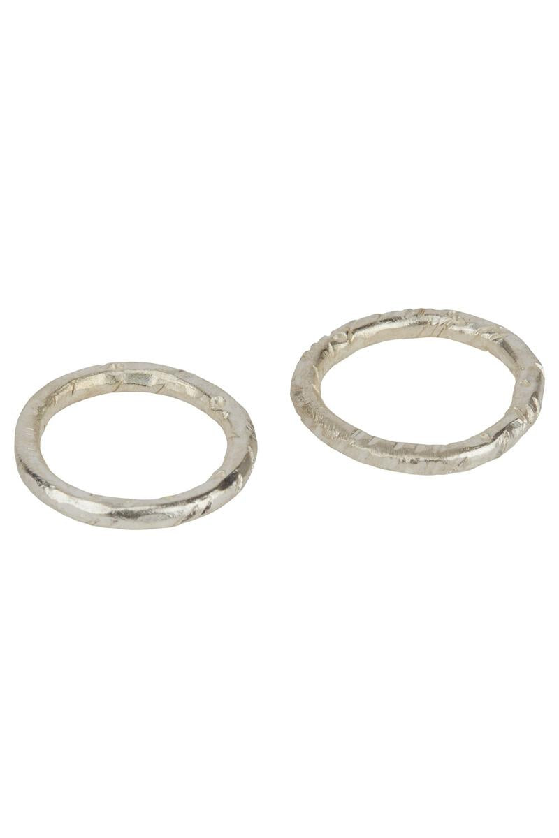 People Tree Beaten Rings In Silver