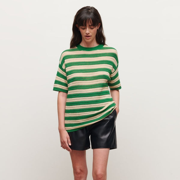 Fern Knit Top Green Stripe