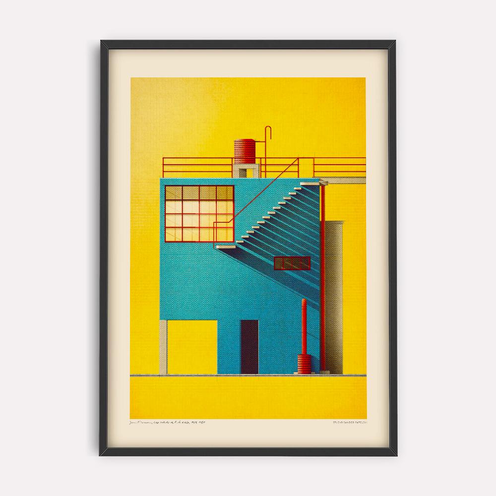 Art Print Sander Patelski: Casa Estudio Frida Kahlo by Juan O'Gorman 50x70cm