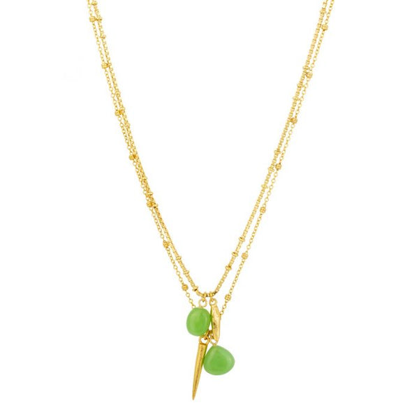 Ashiana Eden Gold Necklace - Apple Green