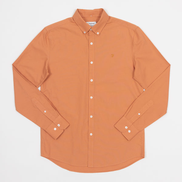 Brewer Long Sleeve Casual Fit Shirt In Mandarin