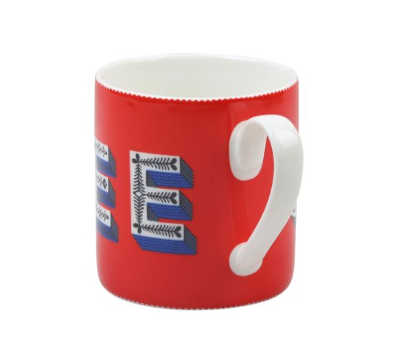 Asta Barrington Word Collection Fine Porcelain Red Coffee Mug 400ml