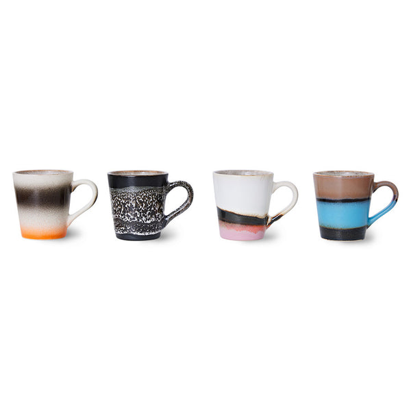 HK Living Set of 4 70s Ceramics Funky Espresso Mugs