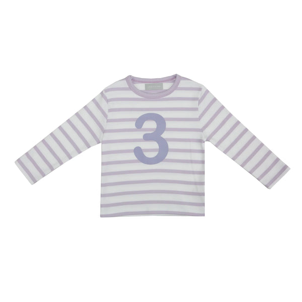 Parma Violet & White Breton Number 3 T Shirt