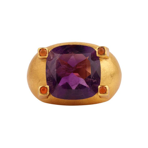 Previous Space Ring - Amethyst And Cornelian - Cast Bronze Gold Plated