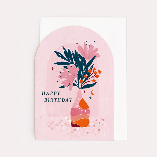 Happy Birthday Vase Card