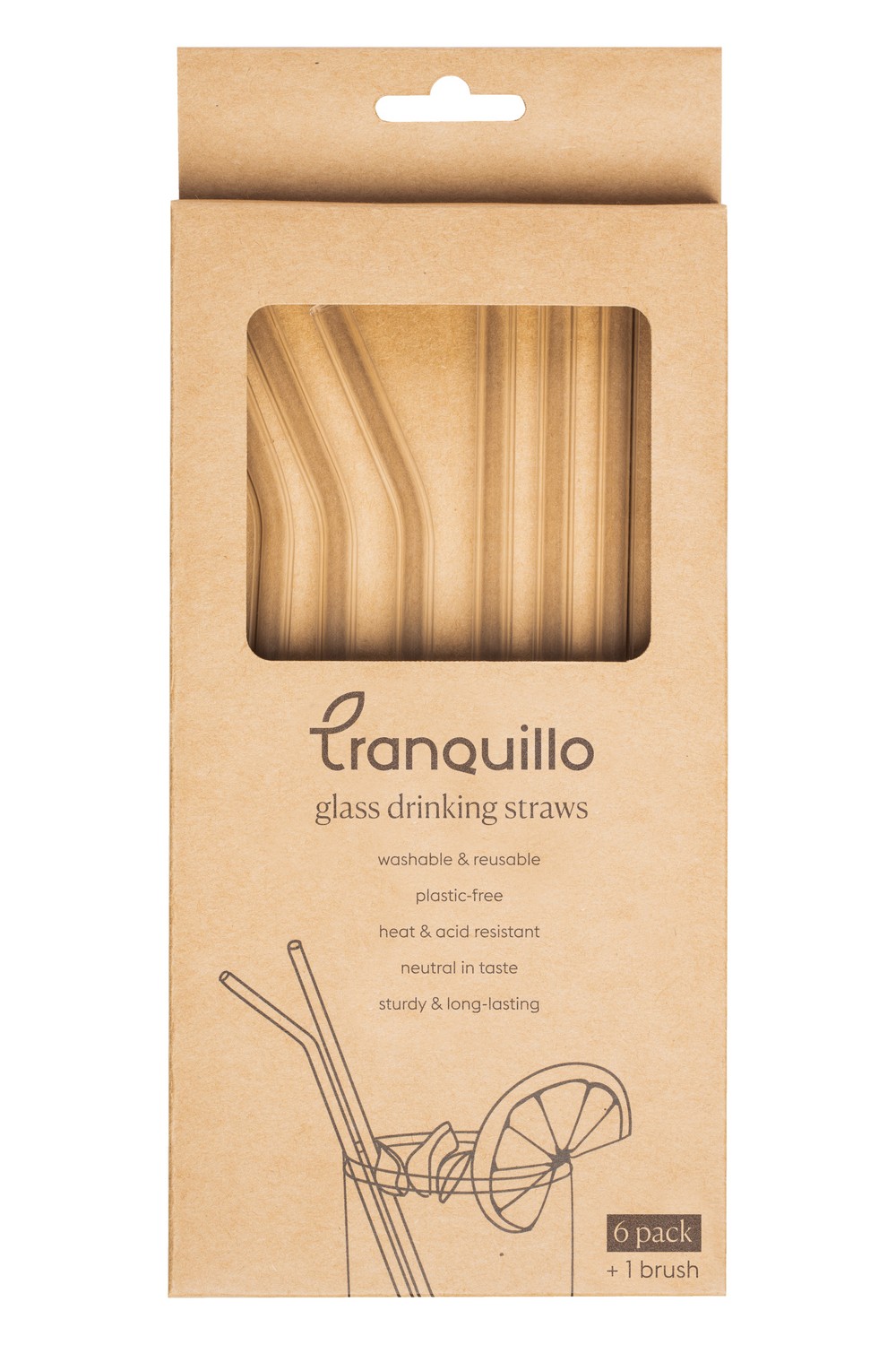 Tranquillo Straws Set of 6 - Clear Glass