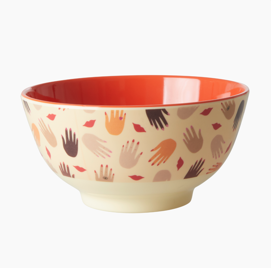rice Melamine Bowl Hands and Kisses