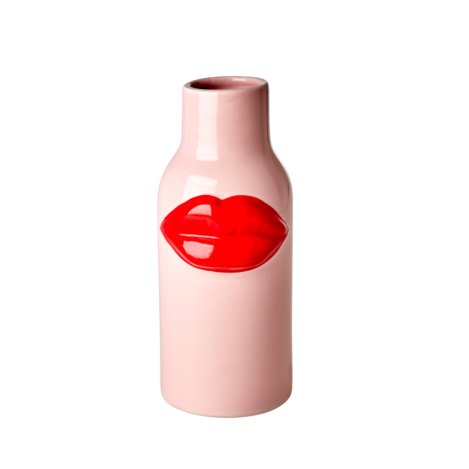 rice Ceramic Vase Red Lips Large