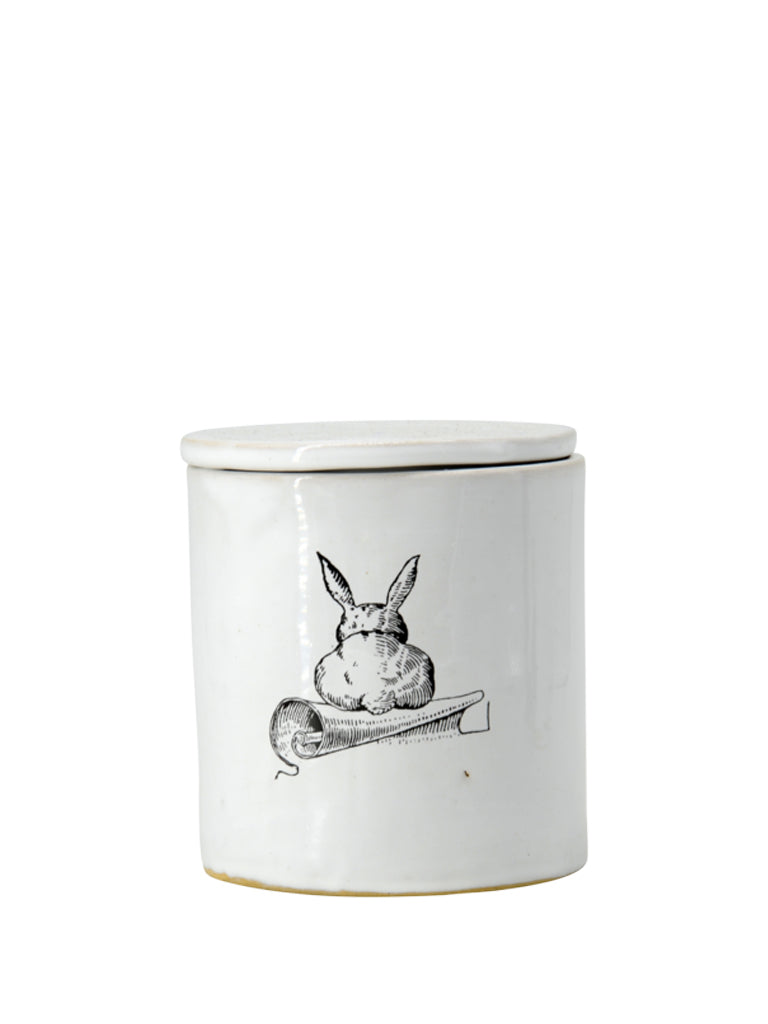 Kuhn Keramik Rabbit Round Jar In White