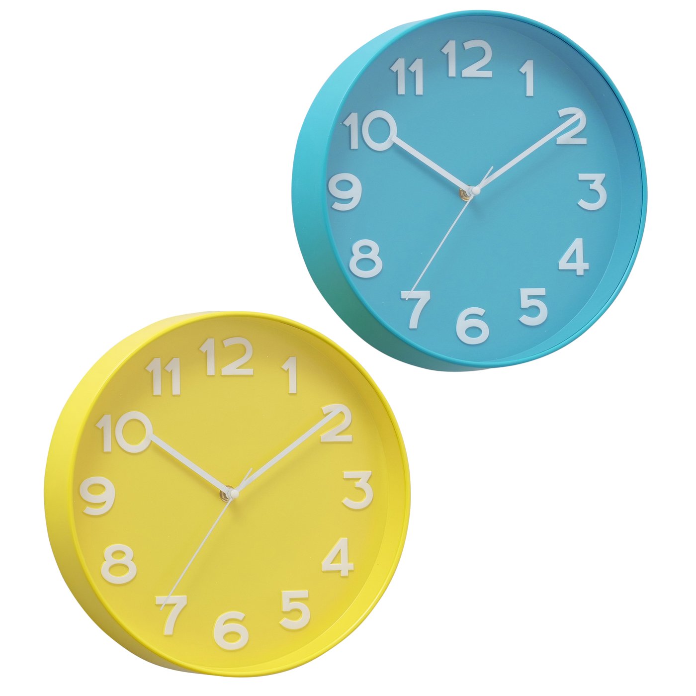 &Quirky Turquoise or Yellow Colora Wall Clock 