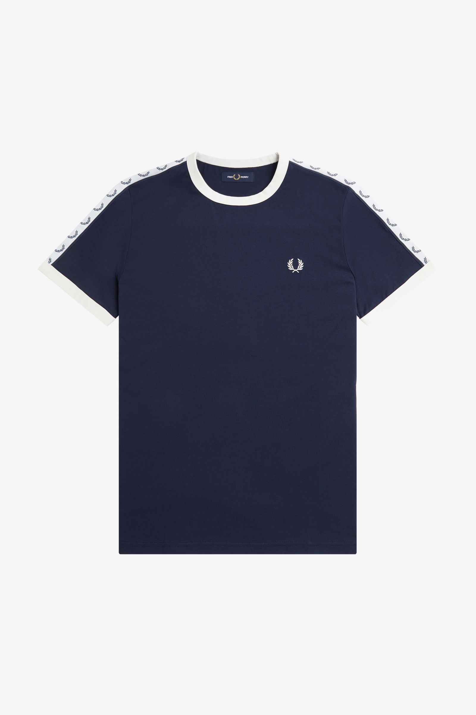 Fred Perry Fred Perry Taped Ringer T-shirt M4620 Carbon Blue