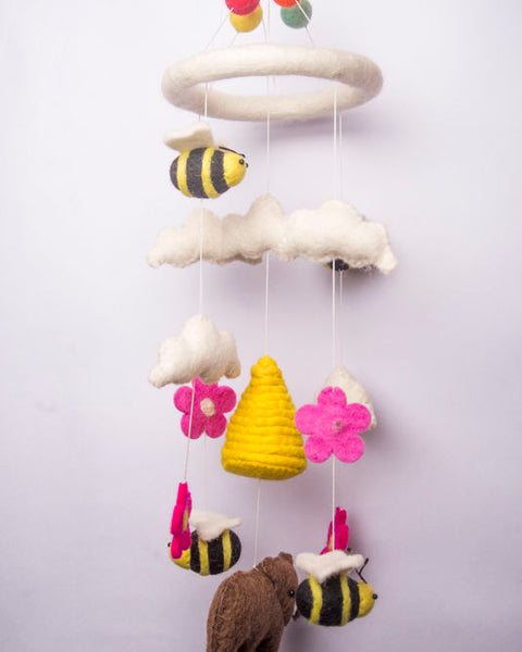 Felt Bee With Bear Mobile