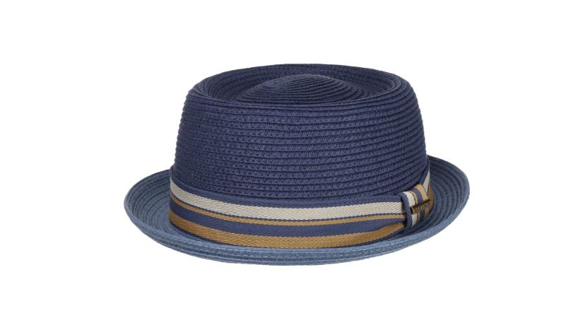 Licano Tokyo pork Pie Straw Hat Blue