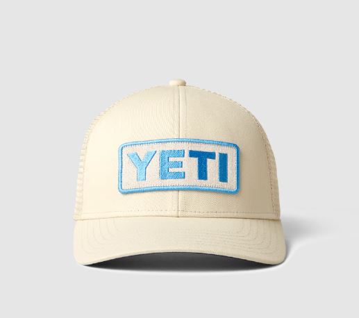 YETI Leather Logo Badge Trucker Cap Cream