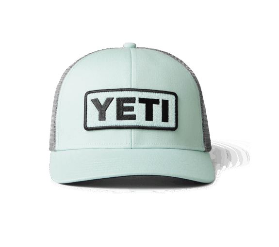 YETI Leather Logo Badge Trucker Cap Ice Mint