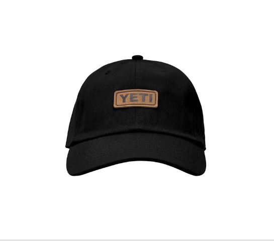 Leather Logo Badge 6 Panel Soft Crown Hat Black