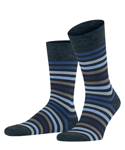 Dark Navy Tinted Stripe Socks