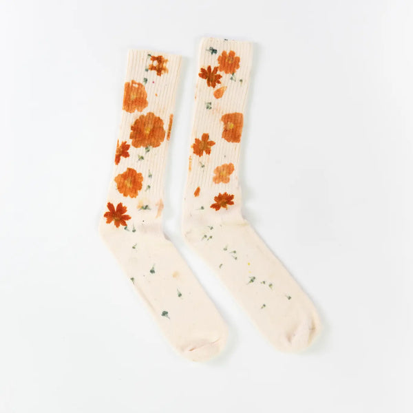 - Flower Power Bamboo Slouch Socks Cream