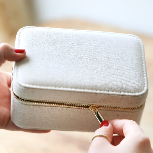 Natural Linen Jewellery Case