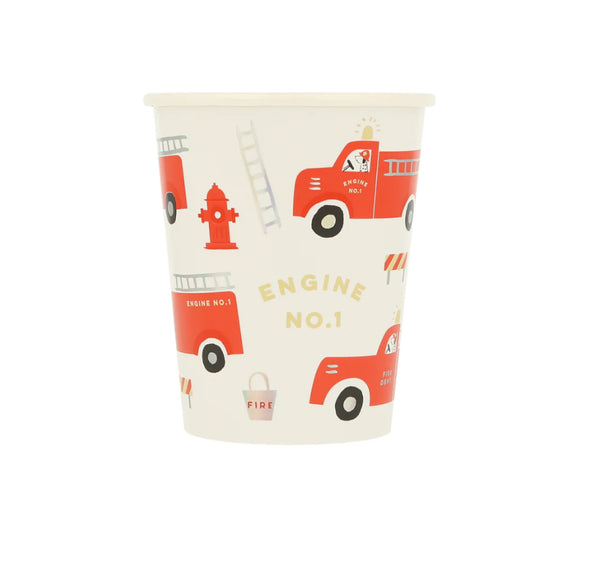 Meri Meri Fire Truck Cups (x 8)