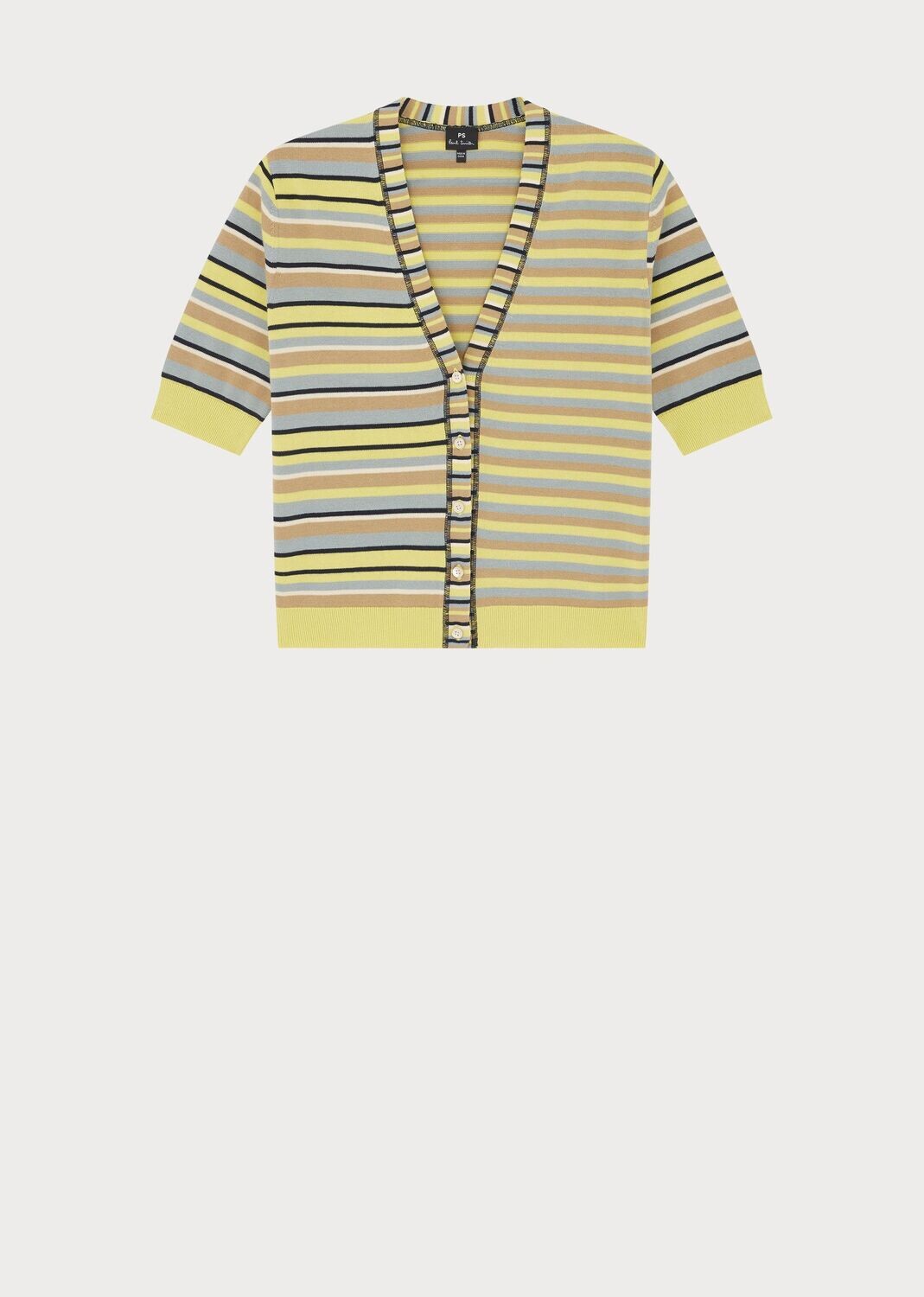 Short Sleeve Stripe Cardigan