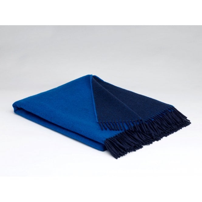 Twilight Blue Reversible Merino Lambswool Throw